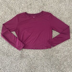 Born Primitive magenta/purple CROSS YOU OFF CROPPED LONG SLEEVE size large